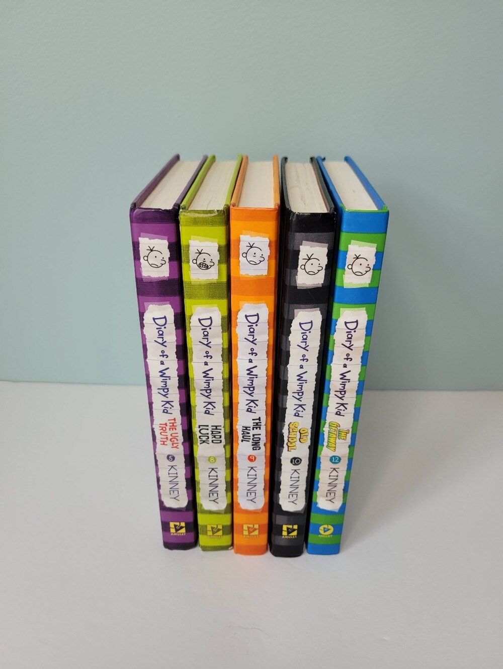 Diary of A Wimpy Kid By Jeff Kinney Lot of 5 Hardcover Books 5 8 9 10 12